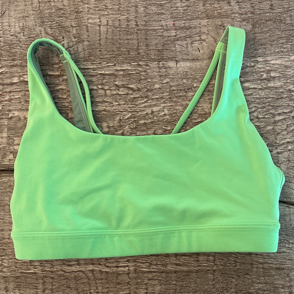 Athleta Neon Green Scoop-Front Sports Bra